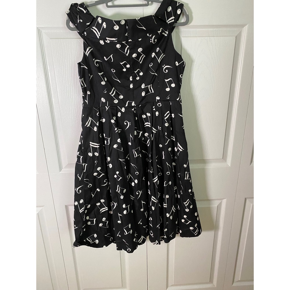 Lindy Bop Musical Note Print Vintage Swing Dress Black White Retro Rockabilly 12 - Picture 7 of 12